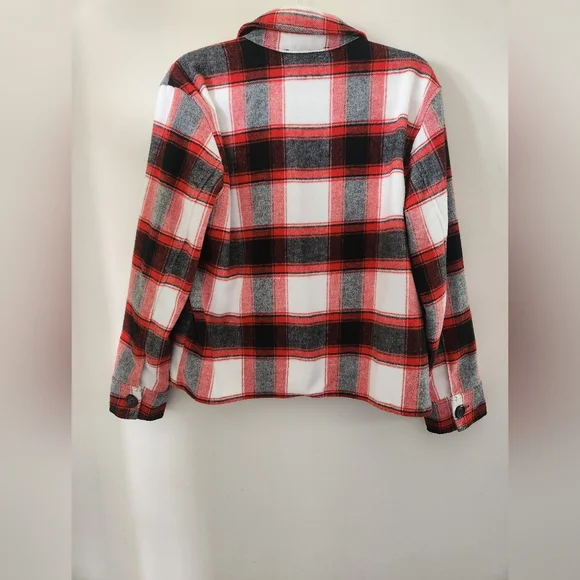 BB Dakota Steve Madden Plaid Button Up Shirt Jacket Large - Picture 4 of 9